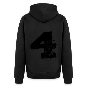 Maillot 4 numéros - Veste à capuche bio Premium Unisexe - noir - Dos - Nico (187cm)
