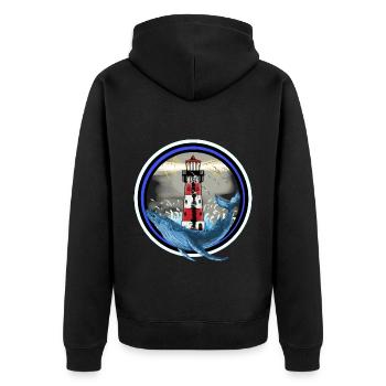Mammifères marins Poissons Baleine Phare Mer Côte Ahoy - Veste à capuche bio Premium Unisexe - noir - Dos - Nico (187cm)