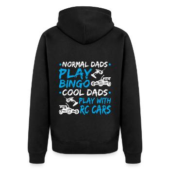 Ferngesteuertes Auto Papa RC Racing - Unisex Premium Bio Zip Hoodie - Schwarz - Hinten - Nico (187cm)