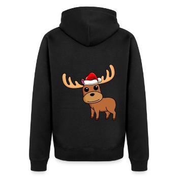 Noël de la bande dessinée Elk - Veste à capuche bio Premium Unisexe - noir - Dos - Nico (187cm)