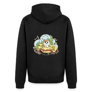 Cat Noël Arbre de Noël Cadeaux Cartoon - Veste à capuche bio Premium Unisexe - noir - Dos - Nico (187cm)