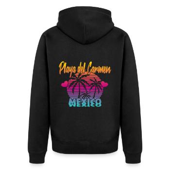 Playa Del Carmen Mexico - Unisex Premium Bio Zip Hoodie - Schwarz - Hinten - Nico (187cm)