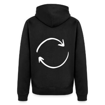 Arrow drawing sketch white - Unisex Premium Organic Zip Hoodie - black - Back - Nico (187cm)