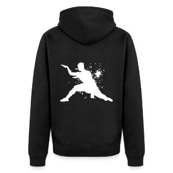 Arts Martiaux Hommes Kungfu Femmes Kung Fu Wushu - Veste à capuche bio Premium Unisexe - noir - Dos - Nico (187cm)
