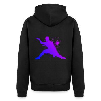 Kungfu Hommes Kung Fu Femmes Arts Martiaux Wushu - Veste à capuche bio Premium Unisexe - noir - Dos - Nico (187cm)