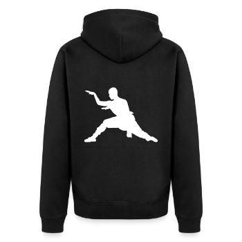 Martial Arts Wushu Men Kung Fu Kungfu Women - Unisex Premium Organic Zip Hoodie - black - Back - Nico (187cm)