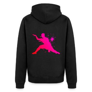 Kungfu Hommes Femmes Kung Fu Arts Martiaux Wushu - Veste à capuche bio Premium Unisexe - noir - Dos - Nico (187cm)