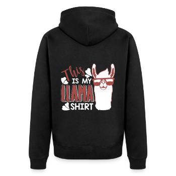 Llama This Is My Llamas - Unisex Premium Organic Zip Hoodie - black - Back - Nico (187cm)