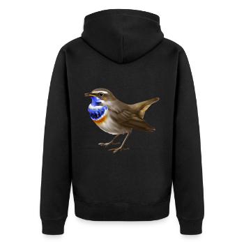 Bluethroat Bird - Unisex Premium Organic Zip Hoodie - black - Back - Nico (187cm)