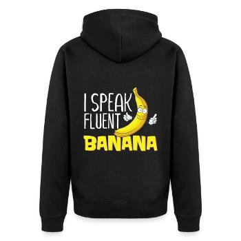 Je parle couramment la banane - Veste à capuche bio Premium Unisexe - noir - Dos - Nico (187cm)