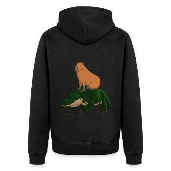 Capybara Alligator - Veste à capuche bio Premium Unisexe - noir - Dos - Nico (187cm)