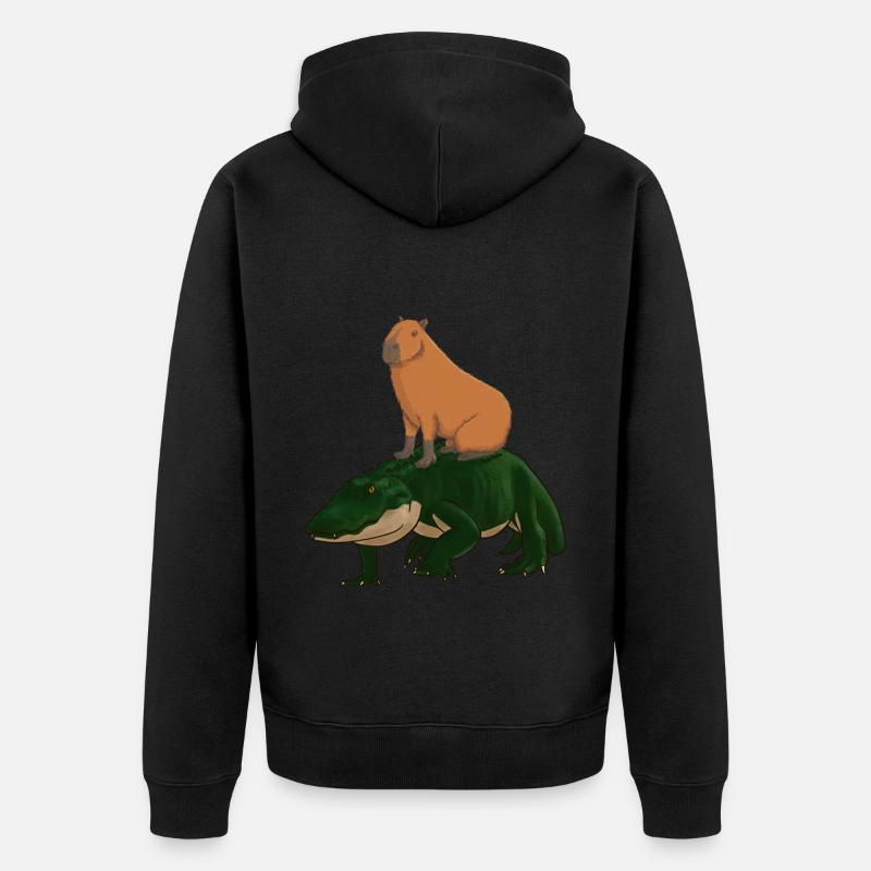 Capybara Alligator - Veste à capuche bio Premium Unisexe - noir