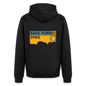 Sass Pordoi Randonnée Sella Pordoi Peak Dolomites - Veste à capuche bio Premium Unisexe - noir - Dos - Nico (187cm)