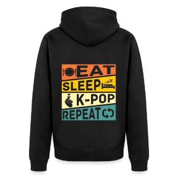 Koreanische Pop Musik Geschenk Lustiges K Pop - Unisex Premium Bio Zip Hoodie - Schwarz - Hinten - Nico (187cm)