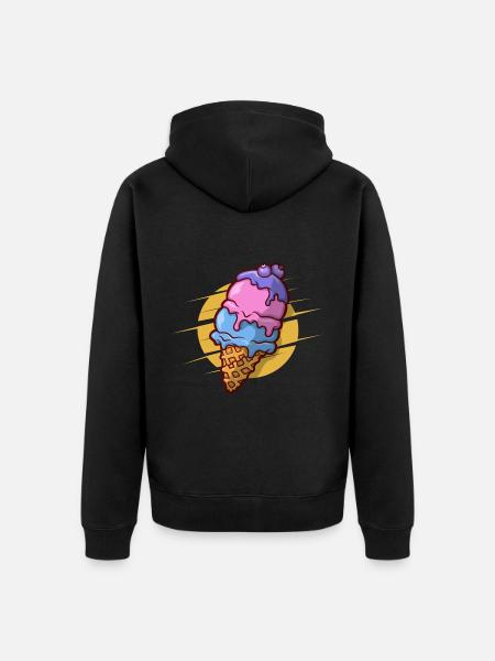 Blueberry Ice Cream - Unisex Premium Organic Zip Hoodie - black