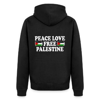 Peace love Free palestine - Veste à capuche bio Premium Unisexe - noir - Dos - Nico (187cm)