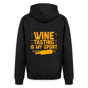 Wine Tasting Is My Sport 4 - Unisex Premium Organic Zip Hoodie - black - Back - Nico (187cm)