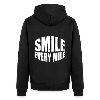 Souriez tous les kilomètres 7 - Veste à capuche bio Premium Unisexe - noir - Dos - Nico (187cm)