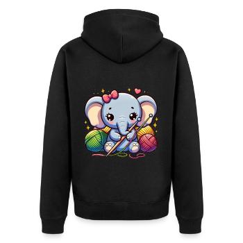 Éléphant tricot câlin éléphant vêtements Art - Veste à capuche bio Premium Unisexe - noir - Dos - Nico (187cm)
