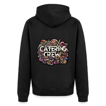 Catering Crew 7 - Unisex Premium Bio Zip Hoodie - Schwarz - Hinten - Nico (187cm)