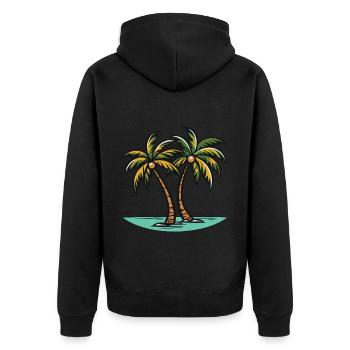 Île des Palmiers - Veste à capuche bio Premium Unisexe - noir - Dos - Nico (187cm)