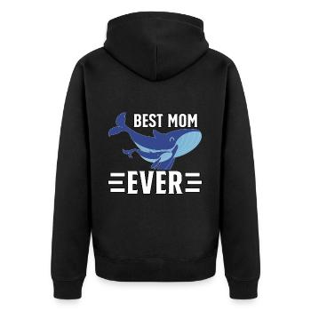 Die beste Mutter aller Zeiten - Unisex Premium Bio Zip Hoodie - Schwarz - Hinten - Nico (187cm)