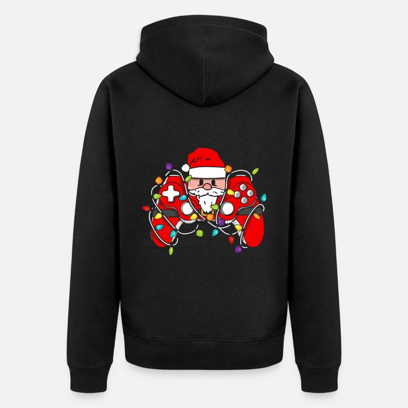 Christmas Gaming Controller - Unisex Premium Bio Zip Hoodie - Schwarz