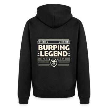 Burping Legend 15 - Unisex Premium Organic Zip Hoodie - black - Back - Nico (187cm)