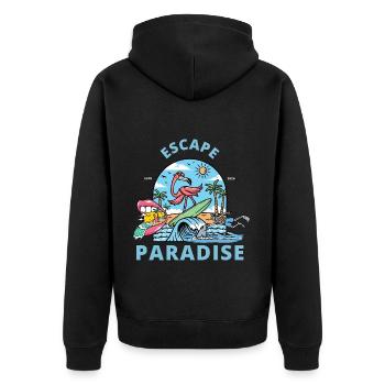 Escape Paradise - Surfer Edition - Unisex Premium Organic Zip Hoodie - black - Back - Nico (187cm)