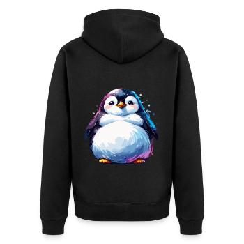 Gros Pingouins Pingouin Famille Mignon - Veste à capuche bio Premium Unisexe - noir - Dos - Nico (187cm)
