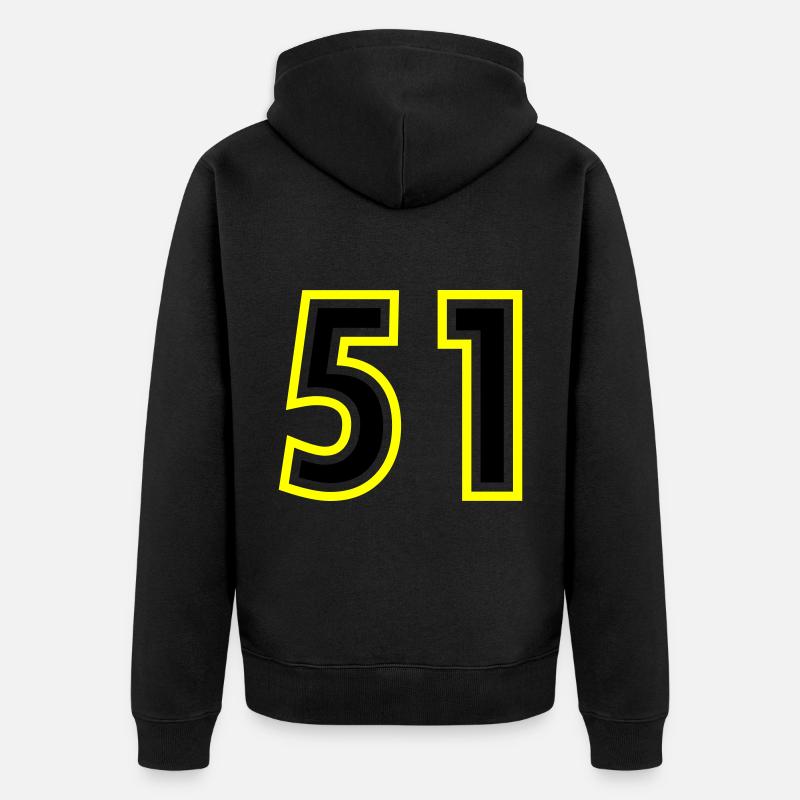 51 Nombre Collège - Veste à capuche bio Premium Unisexe - noir