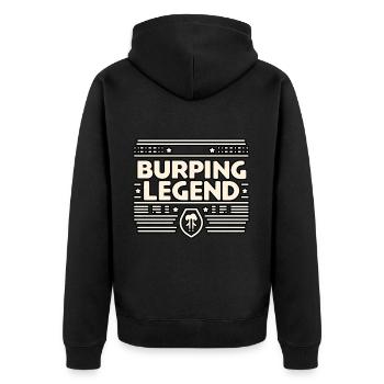 Burping Legend 15 - Unisex Premium Organic Zip Hoodie - black - Back - Nico (187cm)