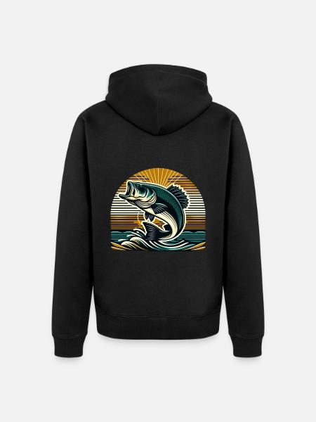 Barsch-Fisch - Unisex Premium Bio Zip Hoodie - Schwarz