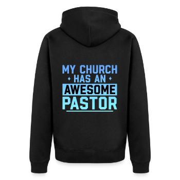 Mon église a un pasteur génial 4 - Veste à capuche bio Premium Unisexe - noir - Dos - Nico (187cm)