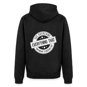 She Overcame What Was Meant To Destroy 10 - Unisex Premium Bio Zip Hoodie - Schwarz - Hinten - Nico (187cm)