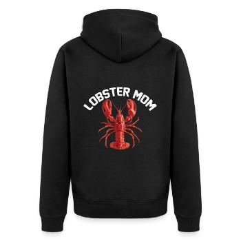 Lobster Mom 2 - Unisex Premium Bio Zip Hoodie - Schwarz - Hinten - Nico (187cm)