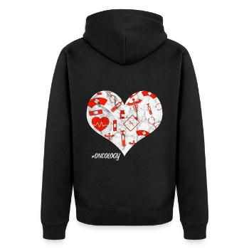 Infirmière En oncologie cardiaque I Cadeau - Veste à capuche bio Premium Unisexe - noir - Dos - Nico (187cm)