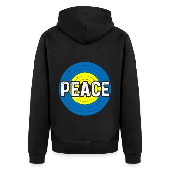 Peace Regenbogen Kreis Frieden Freiheit Liebe - Unisex Premium Bio Zip Hoodie - Schwarz - Hinten - Nico (187cm)