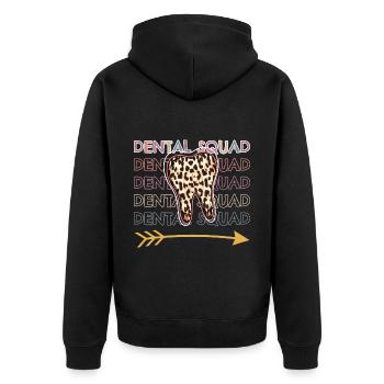 Zahnarzt Zahnarzthelferin Praxis Zähne I Geschenk - Unisex Premium Bio Zip Hoodie - Schwarz - Hinten - Nico (187cm)