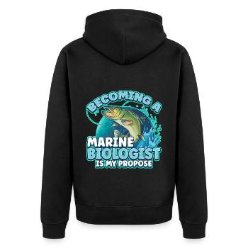 Becoming a future Marine Biologist is my propose - Unisex Premium Organic Zip Hoodie - black - Back - Nico (187cm)