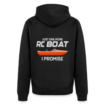 Rc Boat Racing Electric Powerboat Speedboat Race - Unisex Premium Organic Zip Hoodie - black - Back - Nico (187cm)