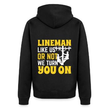Lineman Drôle Électricien Câble Lineman - Veste à capuche bio Premium Unisexe - noir - Dos - Nico (187cm)