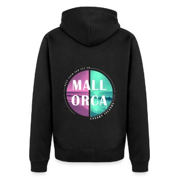 Mallorca Summer Sun Beach Sea Palms Party - Unisex Premium Organic Zip Hoodie - black - Back - Nico (187cm)