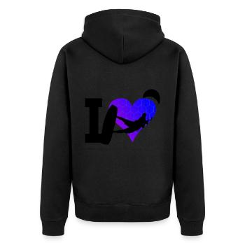 Kitesurf Women Kite Kitesurfer Men Kiting - Unisex Premium Organic Zip Hoodie - black - Back - Nico (187cm)