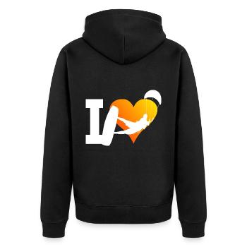 Kitesurfing Women Kite Kiting Men Kitesurfing - Unisex Premium Organic Zip Hoodie - black - Back - Nico (187cm)