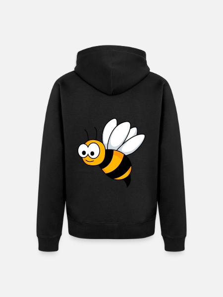 Honigbiene Comic Tier - Unisex Premium Bio Zip Hoodie - Schwarz
