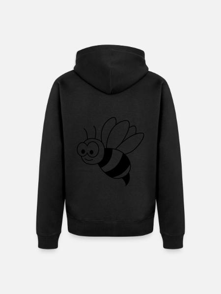 Honigbiene Comic Tier - Unisex Premium Bio Zip Hoodie - Schwarz