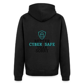 Mieux vaut cyber-sécurité que désolé 2 - Veste à capuche bio Premium Unisexe - noir - Dos - Nico (187cm)
