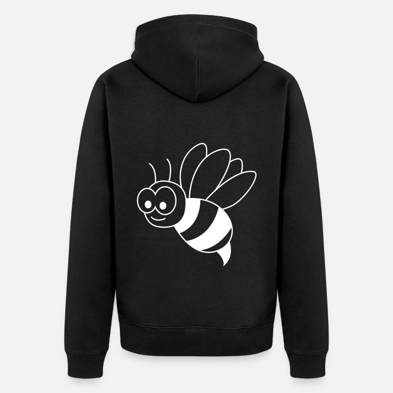 Honey Bee Comic Animal - Veste à capuche bio Premium Unisexe - noir