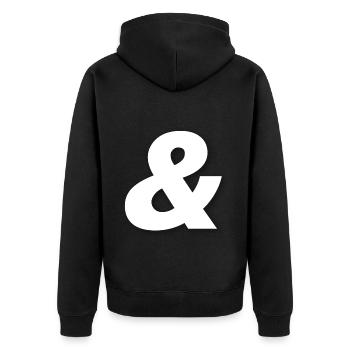 & - Veste à capuche bio Premium Unisexe - noir - Dos - Nico (187cm)